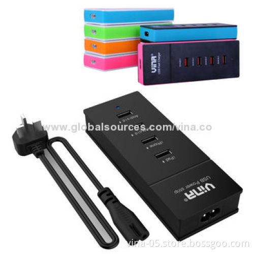 Desktop USB Chargers, 4 Ports, 100 - 240V, 50/60Hz Input Range